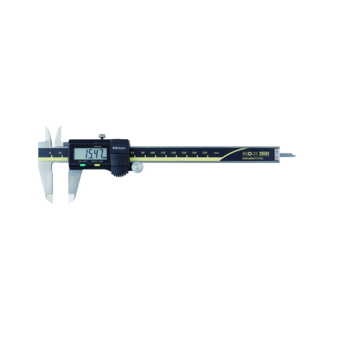 Calibrador con tecnología exclusiva de codificador ABSOLUTE, puntas de carburo (exteriores e interiores), cuchilla, 0 - 150 mm