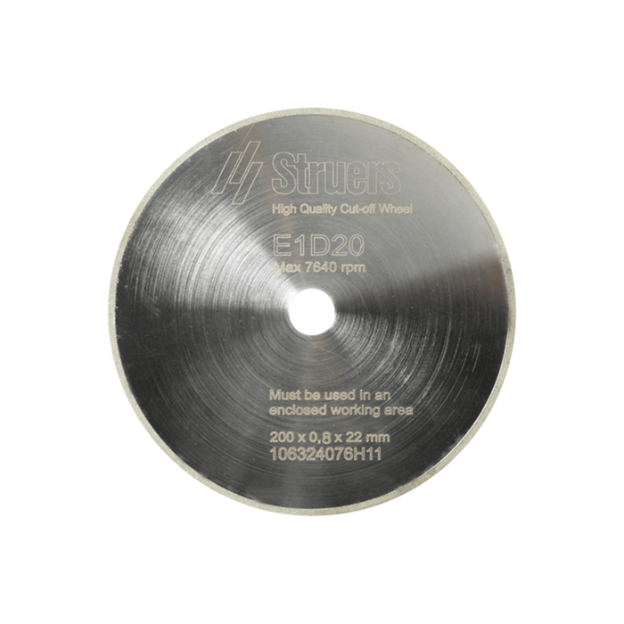 Disco de corte de diamante E1D20, Ø200 x 0.8 x Ø22 mm